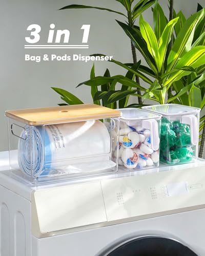 iCASA 3 in 1 Trash Bag and Dishwasher Pod Organizer Garbage Bags Dispenser