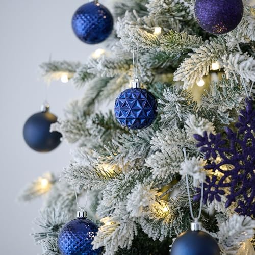 Valery Madelyn Christmas Tree Decorations Ornament Set, 50ct 2 Inches Navy Blue Shatterproof Christmas Ball Ornaments Hanging Xmas Holiday Party Decor