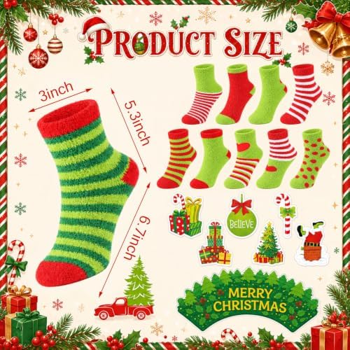 Newcotte 24 Set Christmas Cupcake Socks Xmas Stocking Gifts for Women Men