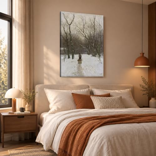Winter in The Scheveningen Woods Canvas Wall Art (Framed,20×30 inch)
