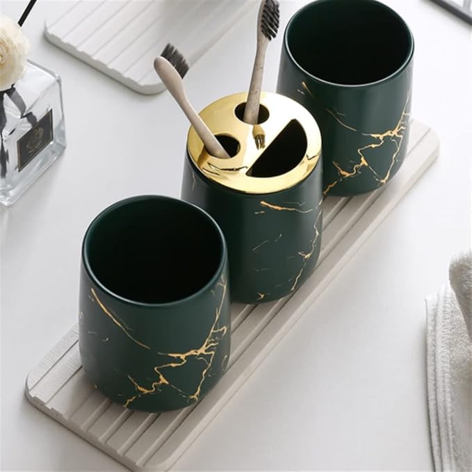 Couple Mouthwash Cup Ceramic Toothbrush Household Tooth Wash Set Hand Sanitizer Press Bottle