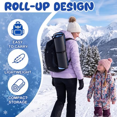 Vinsot 2 Pack 45” Foldable & Roll-Up Snow Sled for Kids Adults