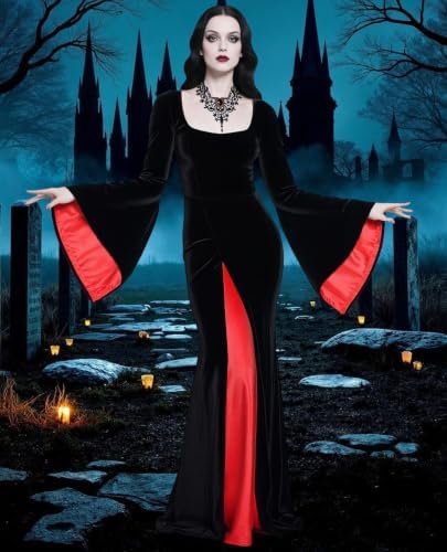 Adult Halloween Costume for Women Black Gothic Dress for Role Cosplay