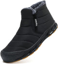 Hanani Mens Snow Boots Waterproof Winter Boots for Men Fur Lined Warm Ankle Boots Zipper Closure Slip on Outdoor Boot Comfortable Walking Shoes