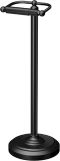 Gatco 1436MX Toilet Paper Holder Stand, Weighted Base, Matte Black, Freestanding Bathroom Floor Stand, 22 Inch