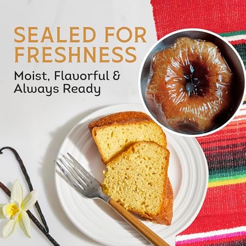 TORTUGA Caribbean Mexican Vanilla Rum Cake - 4 oz Caribbean Rum Cake - The Perfect Premium Gourmet Gift for Stocking Stuffers, Gift Baskets, and Christmas Gifts - Great Snack Cakes for Delivery