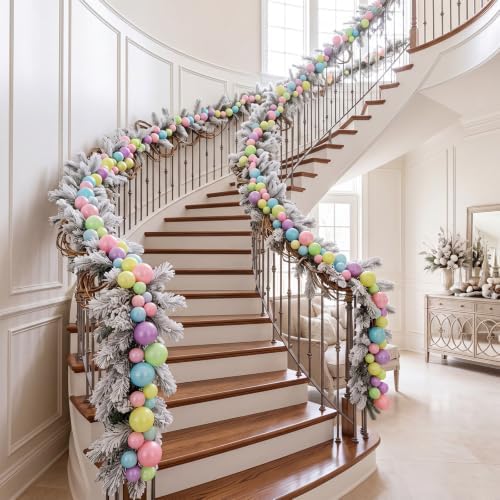 Sosation 29.5Ft Christmas Ball Ornament Garland, Pastel, Matte