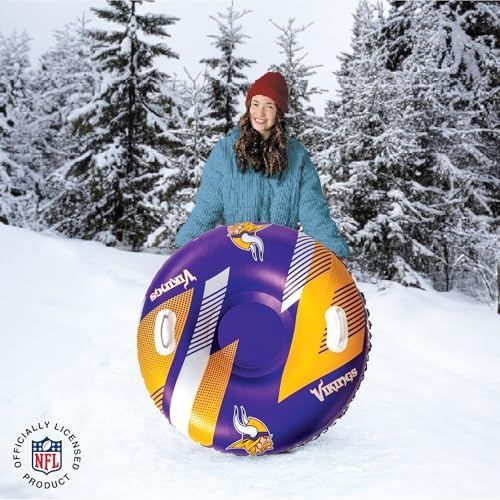 Big Mouth Inc NFL Snow Tube, Heavy Duty Inflatable Snow Sled for Winter Tubing, Ride-On Snow Tube with Handles for Kids and Adults, Outdoor Winter Fun and Football Fan Gifts