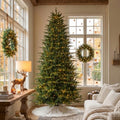 Glitzhome Prelit Artificial Christmas Tree, 9ft Full Realistic Majestic Memory Fir with 4,444 Tips and 3,000 Twinkling Micro Lights, 10 Lighting Functions w/Remote Control for Indoor Holiday Decor