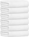 JML Bath Towels with Hanging Loop, White, 30" x 60", 6 Pack | Microfiber, Large,Soft, Absorbent, Quick-drying for Hair Wrap, Sauna, Dorm, Yoga