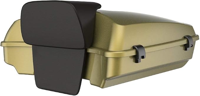 Advanblack Road Glide Tour Trunk Pack Olive Gold Razor Tour Trunk Pack Backrest Pad for '97-'25 Harley Touring Road King Street Glide Electra Glide CVO models