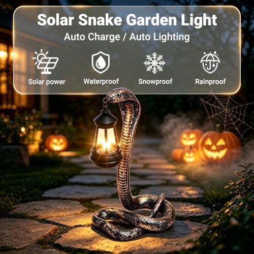 Snake Halloween Decorations Outdoor with Solar Lantern