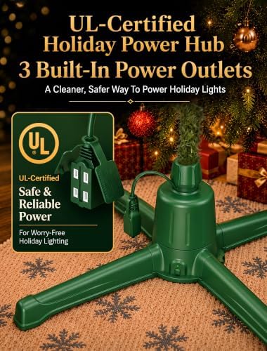COOLWUFAN Rotating Christmas Tree Stand for 9 ft Artificial Trees