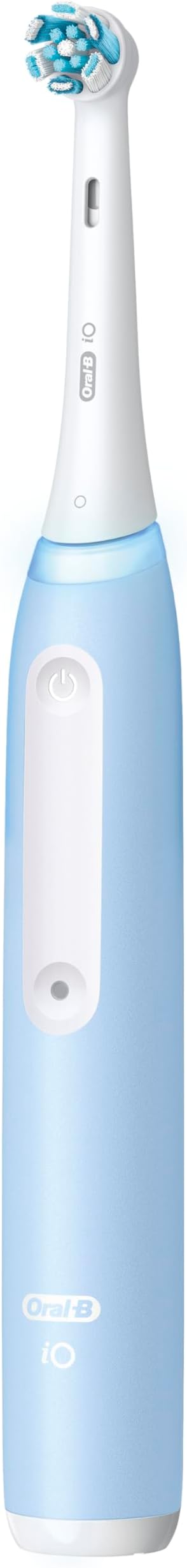 Oral-B Rechargeable Electric Toothbrush, iO3 Limited Deep Clean, 3 Cleaning Modes, Visual Pressure Sensor to Protect Gums, 2 Brush Heads, Travel Case, ICY Blue