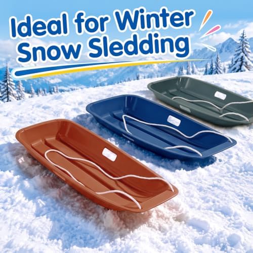 Jerify 6 Pcs 35 in Plastic Snow Sled for Kids Adults