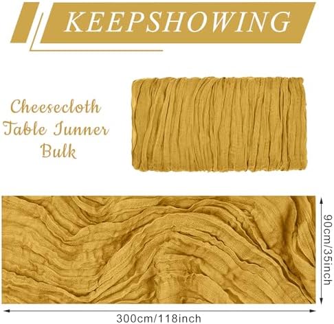 12 Pack Cheesecloth Table Runner, Runner Gauze Boho Wedding Decor Romantic Table Runner for Wedding Birthday Party(35" x 118")(Ginger)
