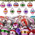 40 Pcs Vintage Christmas Mini Glass Ornaments Bulk Reflector
