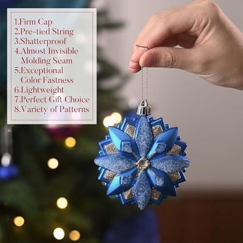 Valery Madelyn Christmas Ball Ornaments, 60ct Peacock Blue Purple Green Shatterproof Christmas Tree Decorations Set, Decorative Hanging Ornaments Bulk for Xmas Holiday Party Decor