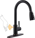 Touchless Kitchen Faucet Stainless Steel: WOWOW Smart Motion Sensor Kitchen Sink Faucet with Sprayer, Automatic Hand-Free Oil Rubbed Bronze Kitchen Faucet for Sink 1 or 3 Hole