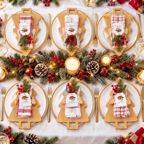 Fayoo 6 Set Christmas Tree Wooden Cutting Board Set, Kitchen Gifts Kit