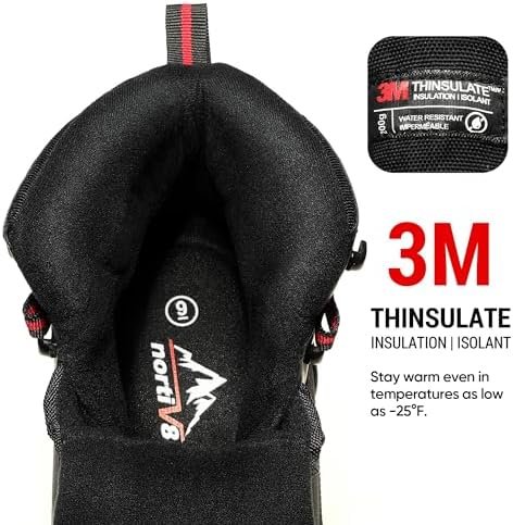 NORTIV 8 Men's Waterproof Hiking Winter Snow Boots