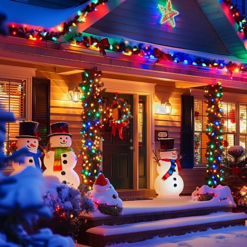 C9 LED Christmas Lights Outdoor, 97ft 150 LED Waterproof Strawberry Christmas Decorations String Lights, Plug in Vintage Christmas Tree Lights for Outside, Roof, Patio, Wedding, Party, Multicolor