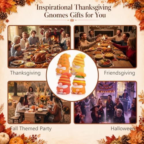 Thenshop 20 Pcs Fall Thanksgiving Gnome Balls Party Favors Bulk 4 Designs