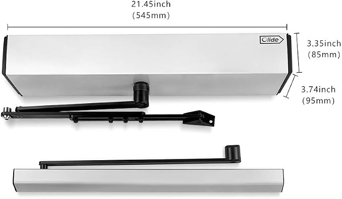 DSW120 Residential Handicap Swing Door Opener with 2PCS 304 Stainless Steel Hardwired Handicap Push Buttons+1PCS Stainless DC12V 550lbs Fail Safety Electric Lock