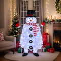 VINGLI 4ft Snowman Christmas Tree with 160 LED Lights, 400 Tips Artificial Xmas Tree, 10 Light Modes Changing, Festive Indoor Christmas Decor for Holiday Party and Home Pre-Lit Design