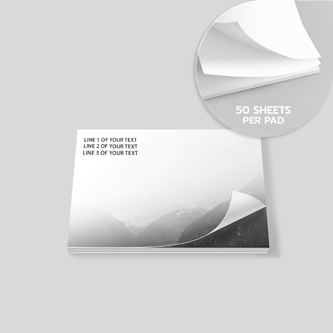 Faded Mountain - Post-it Notes - 6 Pads of 50 Sheets - Printed in the USA