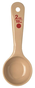 Carlisle FoodService Products Measure Miser Plastic Measuring Spoon with Short Handle, 2 Ounces, Beige, 1 Count (Pack of 1)