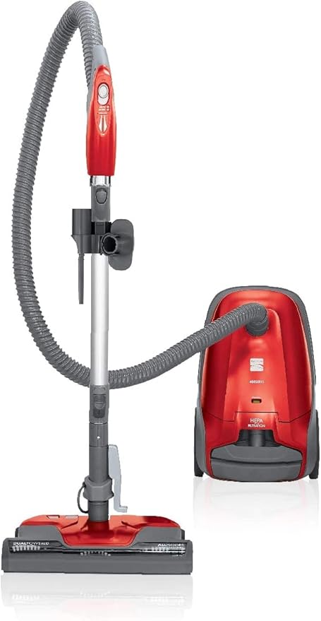 Kenmore 81414 400 Series Pet Friendly Lightweight Bagged Canister Vacuum with Extended Telescoping Wand, HEPA, Retractable Cord, and 4 Cleaning Tools-Red