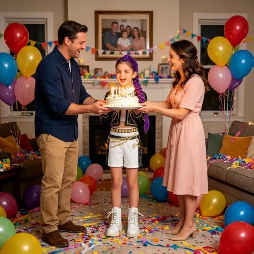 Kids Pop Singer Golden Costume Girls Halloween Costumes Outfit & Accessory