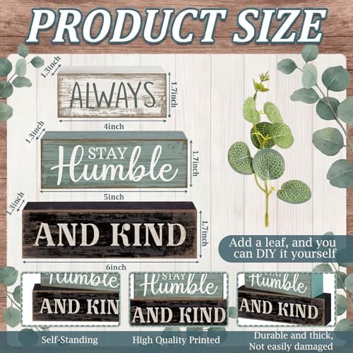 Lineshading 4 Pcs Inspirational Farmhouse Table Decor Wooden Shelves Signs