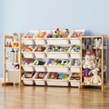 Toy Storage Organizer with Bookshelf and Stuffed Animal Storage - Playroom Organization with 3 Shelves and 16 Bins - Living Room Box for Lego - Bedroom Decor Essential