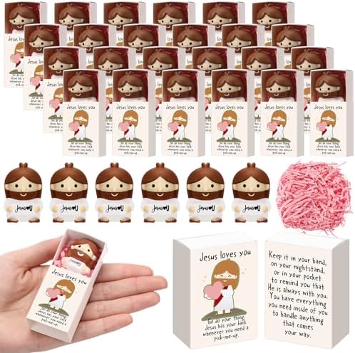 50 Sets Jesus Loves You Gifts Jesus Figures with Boxes
