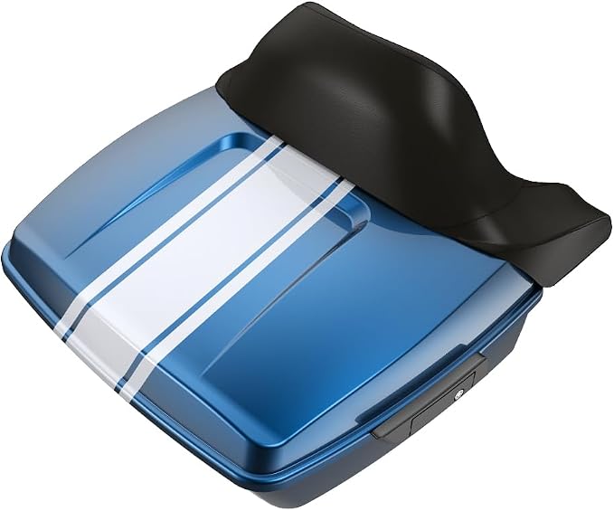Advanblack Road Glide Tour Trunk Pack Fast Johnnie King Tour Trunk Pack Luggage +Wrap-Around Backrest Pad for '97-'25 Harley Touring Road King Street Glide Electra Glide CVO models