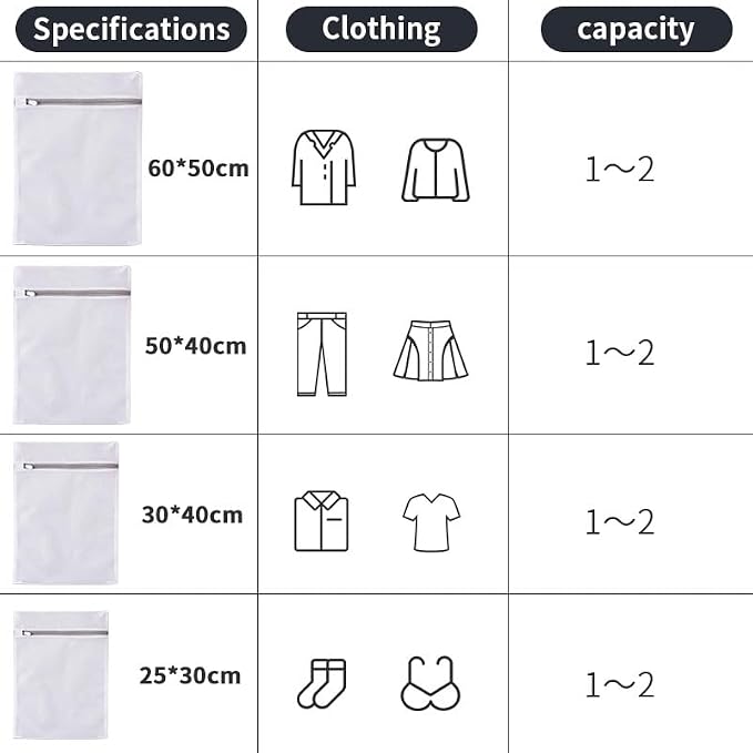 1-10PCS White Durable Honeycomb Mesh Laundry Bags For Delicates Net Fabric Durable And Reusable Delicate Wash Bag(40X50cm,1PC)