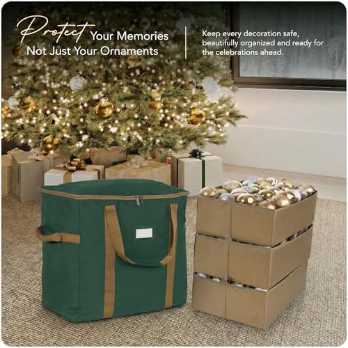 Covermates Adjustable Ornament Storage Bag, 19.25"W x 13"D x 18.5"H, Green