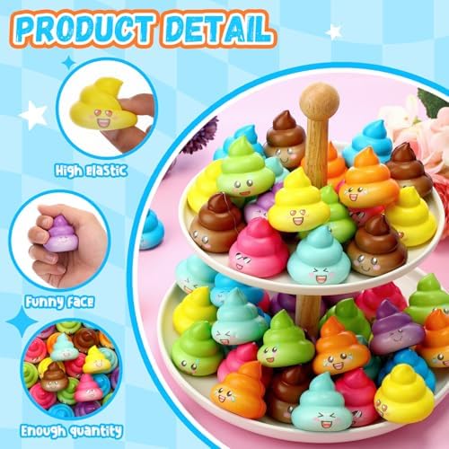 Leyndo 25 Pcs Mini Fake Poop Toys Halloween Party Favors, Multicolor