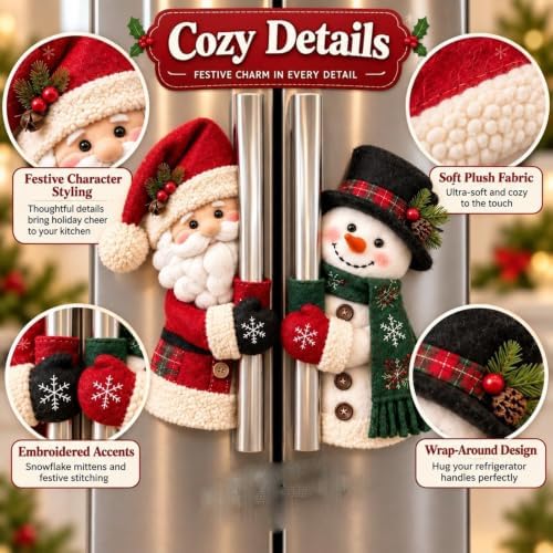 Christmas Santa & Snowman Handle Huggers – Set of 2, Handle Covers (All)