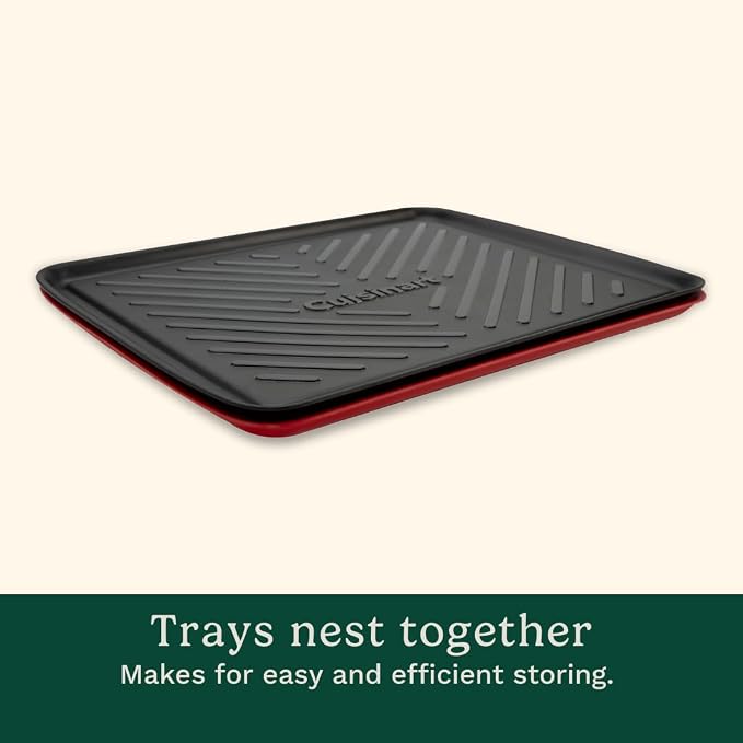 Cuisinart CPK-210 Grilling Prep and Serve Trays, Black and Red Large 18” x 14.5”