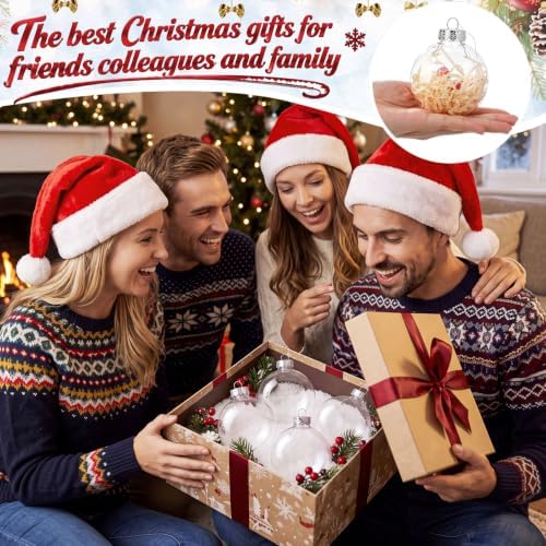 Wettarn 50 Pcs 3.15" Clear Plastic Disc Ornaments