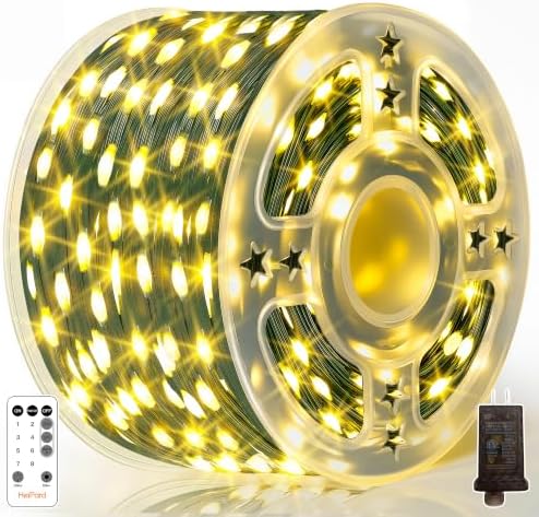 1200 LED Christmas Lights 394 FT Warm White Outdoor Remote Plug