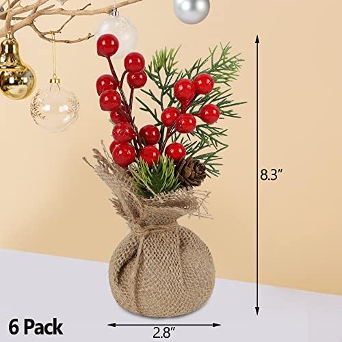 winemana 6 Pcs Mini Christmas Tree Table Decorations Office Holiday Decor
