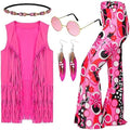 Leumoi 5 Pcs 60s 70s Costume for Women Disco Outfits