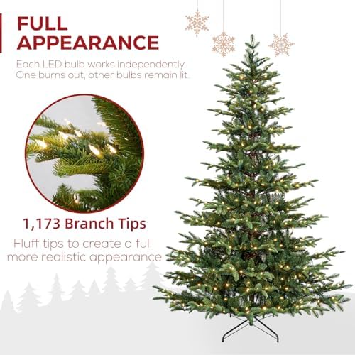 Hykolity 7.5 ft Prelit Sparse Christmas Tree with Realistic PE Foliage