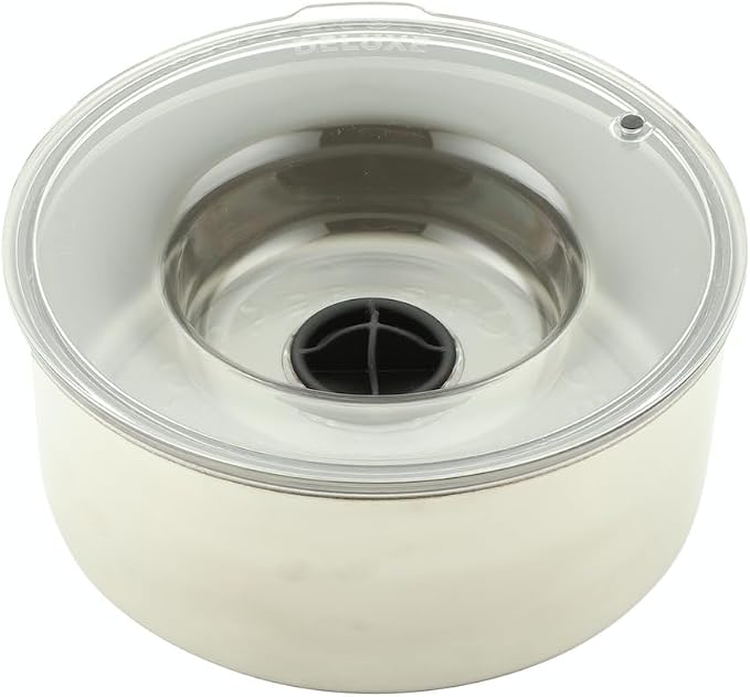 Tritan Plastic Dripless Water Bowl with Lid – Holds 1 Gal, Reduces Spills & Trails Up to 85%+, Water Bowl for Medium Breed Dogs (21-50 lbs), The Original Slobber Stopper