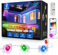 POOFZY Permanent Outdoor Lights 200FT, RGBIC Smart Outdoor Lights for House, App & Voice Control, Waterproof Outdoor Eave Lights for Christmas Holiday Patio Yard Decor