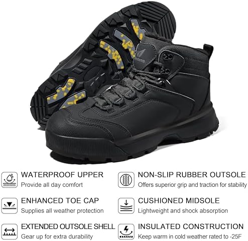 Wondamo Men's Insulated Winter Snow Boots